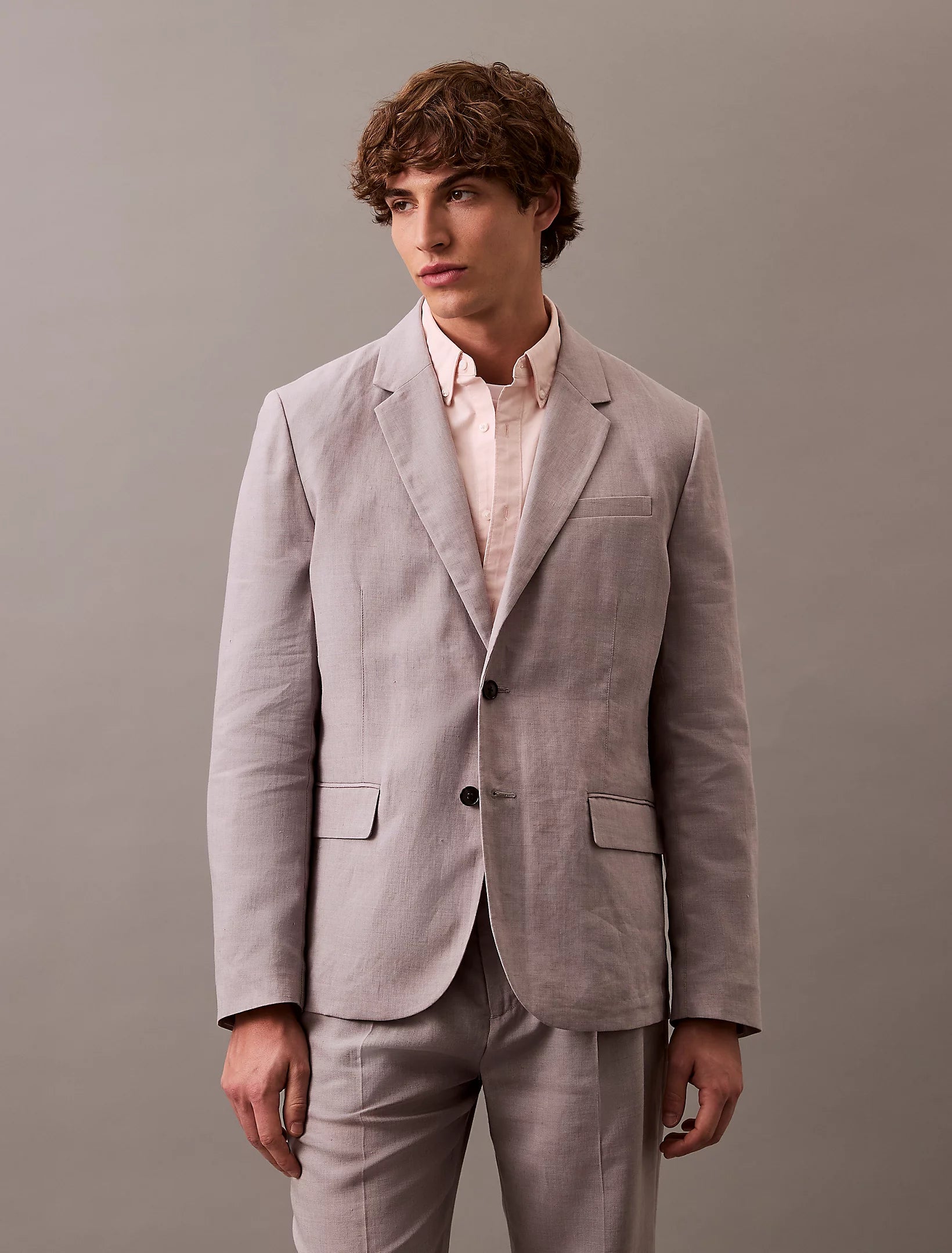 Traveler Linen Classic Blazer, Formal Gray