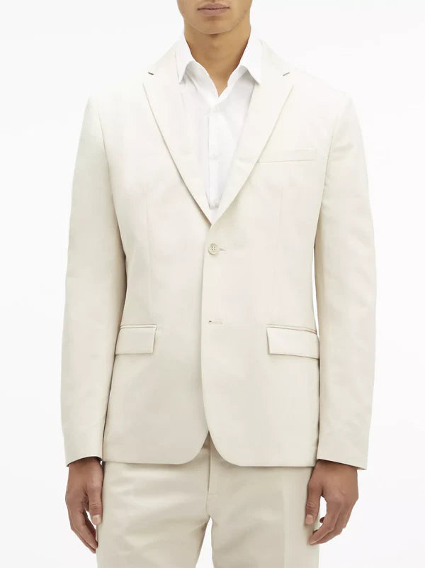 COTTON LINEN RGL BLAZER, STONEY BEIGE