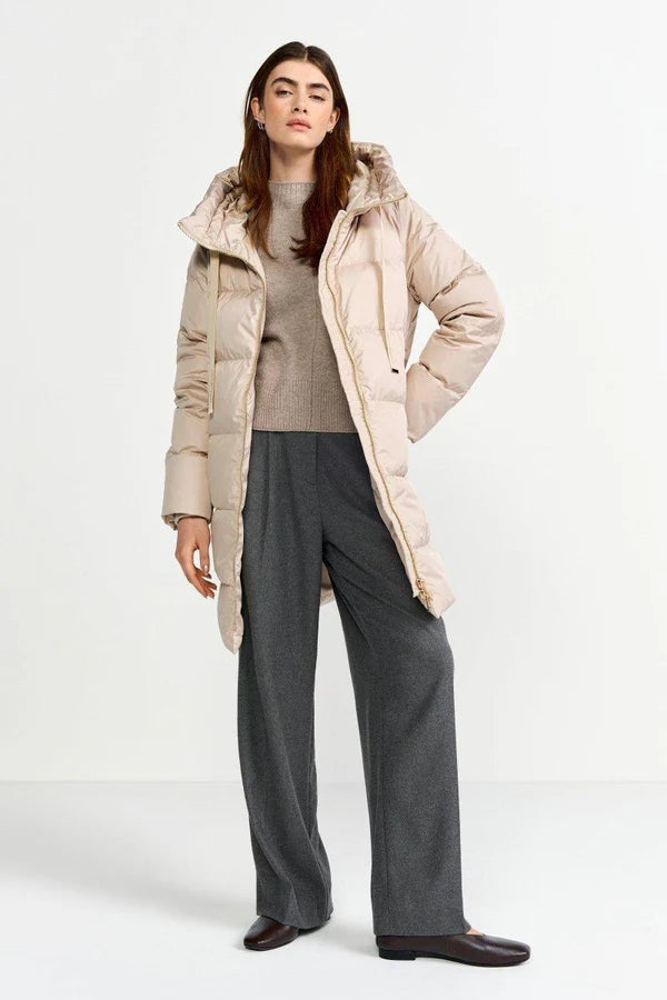 DOWN COAT WITH HOOD, CAFFEE LATTE