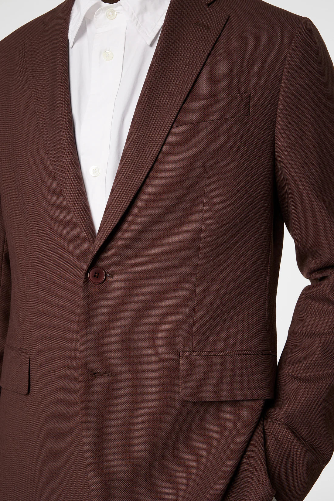 Elton U Active Hopsack Blazer, Bitter Chocolate