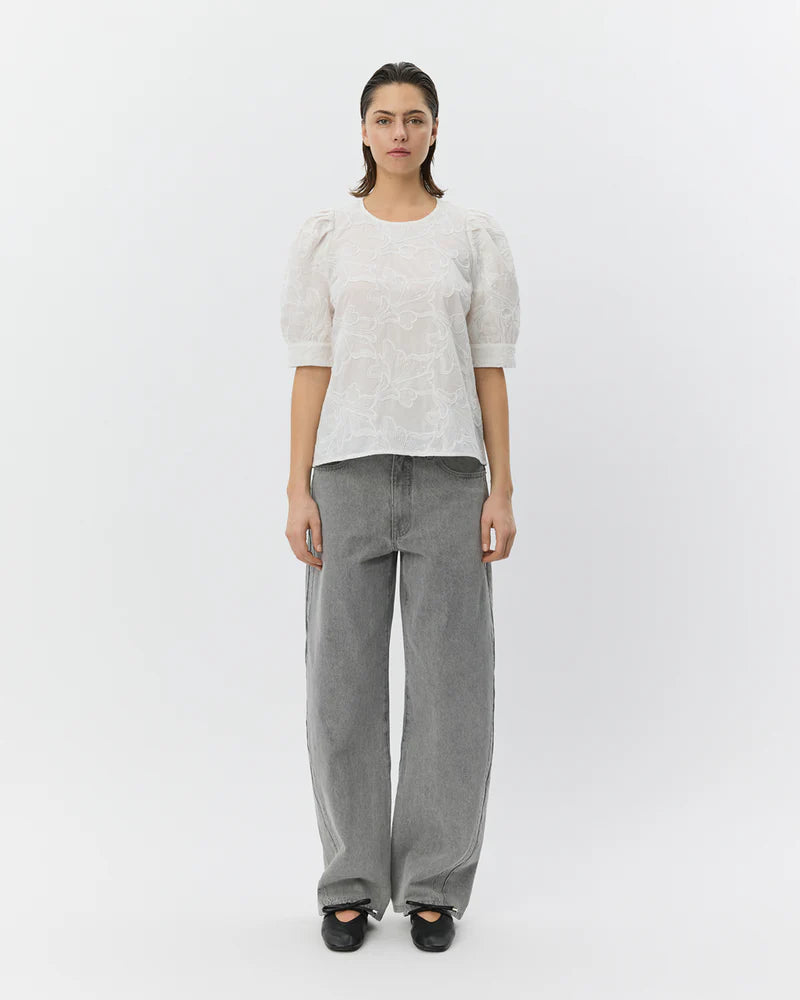 AHLIA PUFF SLEEVE BLOUSE, WHITE