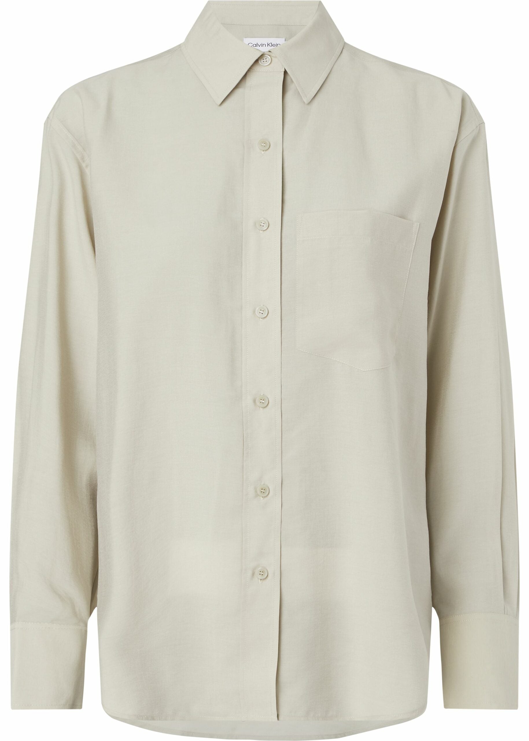 Relaxed sheer tencel shirt, moss grey
