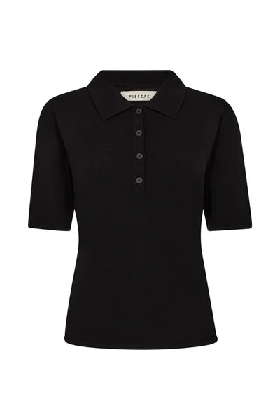 VIGGA SS POLO, BLACK