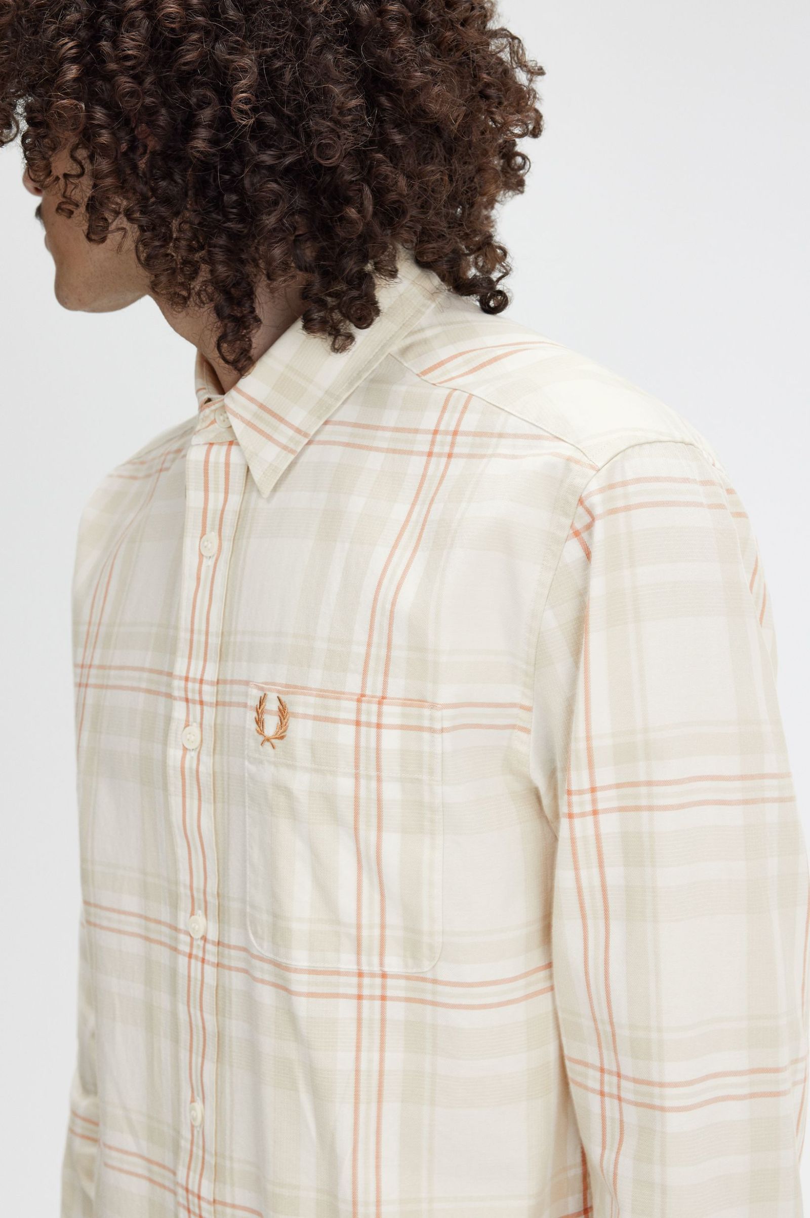 Tartan Twill Shirt, Ecru