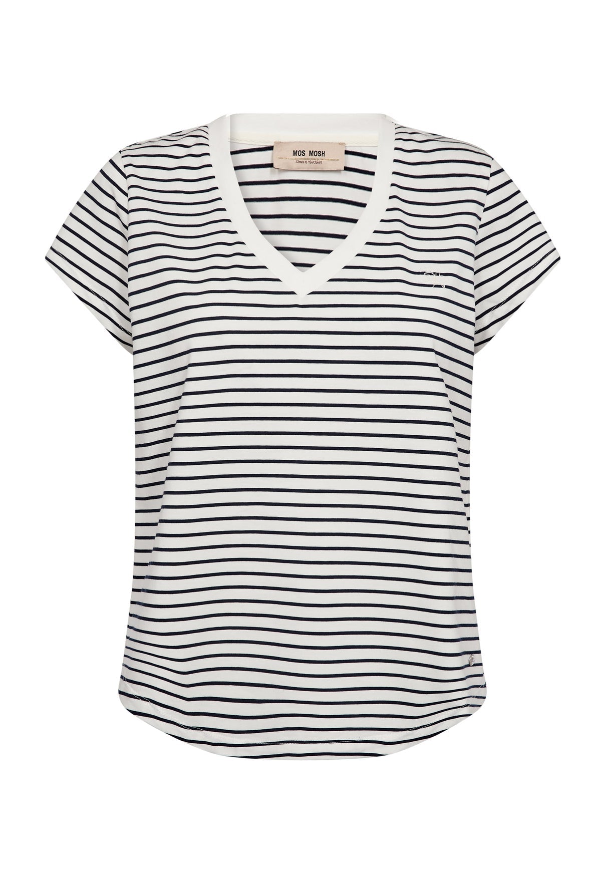 KALA V-SS STRIPE TEE, SALUTE NAVY