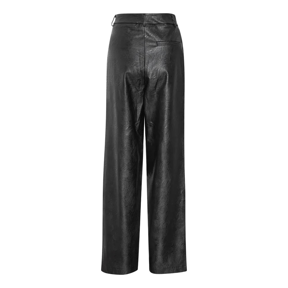 AIA VEGAN LEATHER PANTS, BLACK