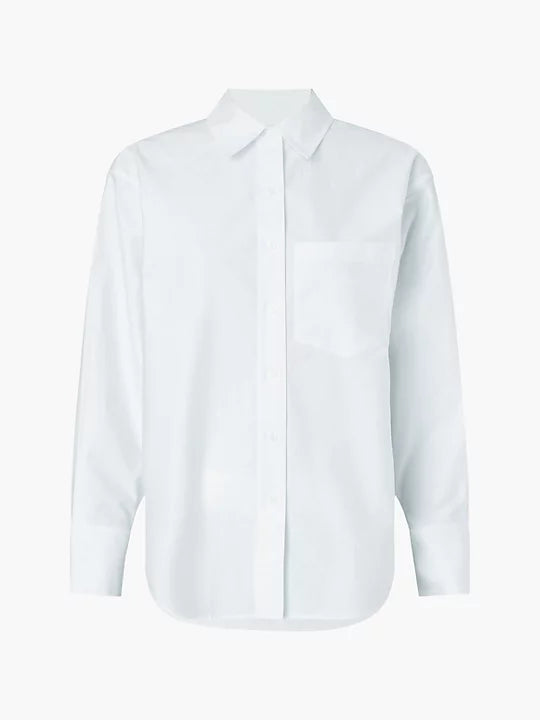 Relaxed cotton shirt, bright white