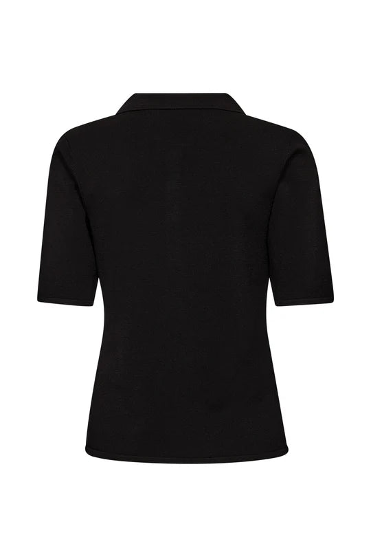 Vigga SS Polo Knit, Black