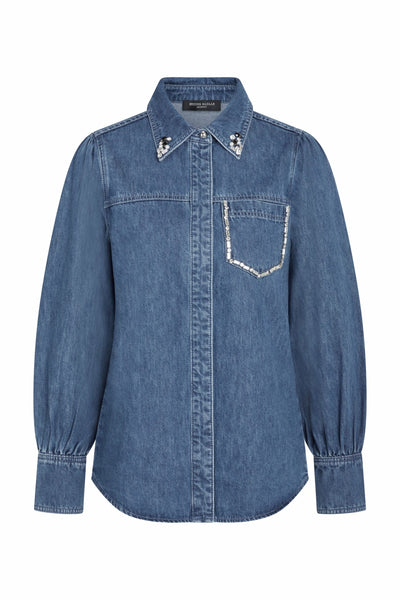 CANA BESS SHIRT, DARK BLUE DENIM