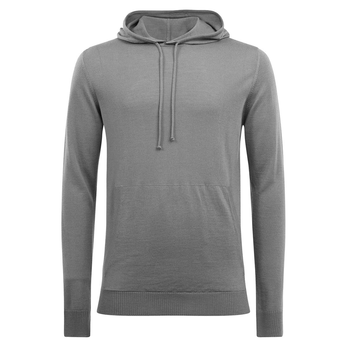 LAURIE LIGHT MERINO HOODIE, MID GREY MELANGE