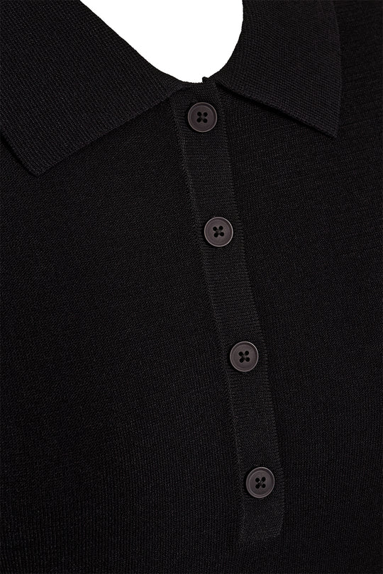 Vigga SS Polo Knit, Black