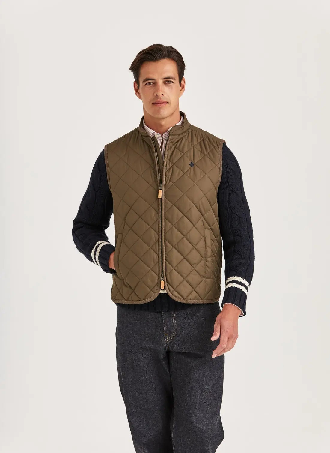 TEDDY QUILTED VEST, OLIVE