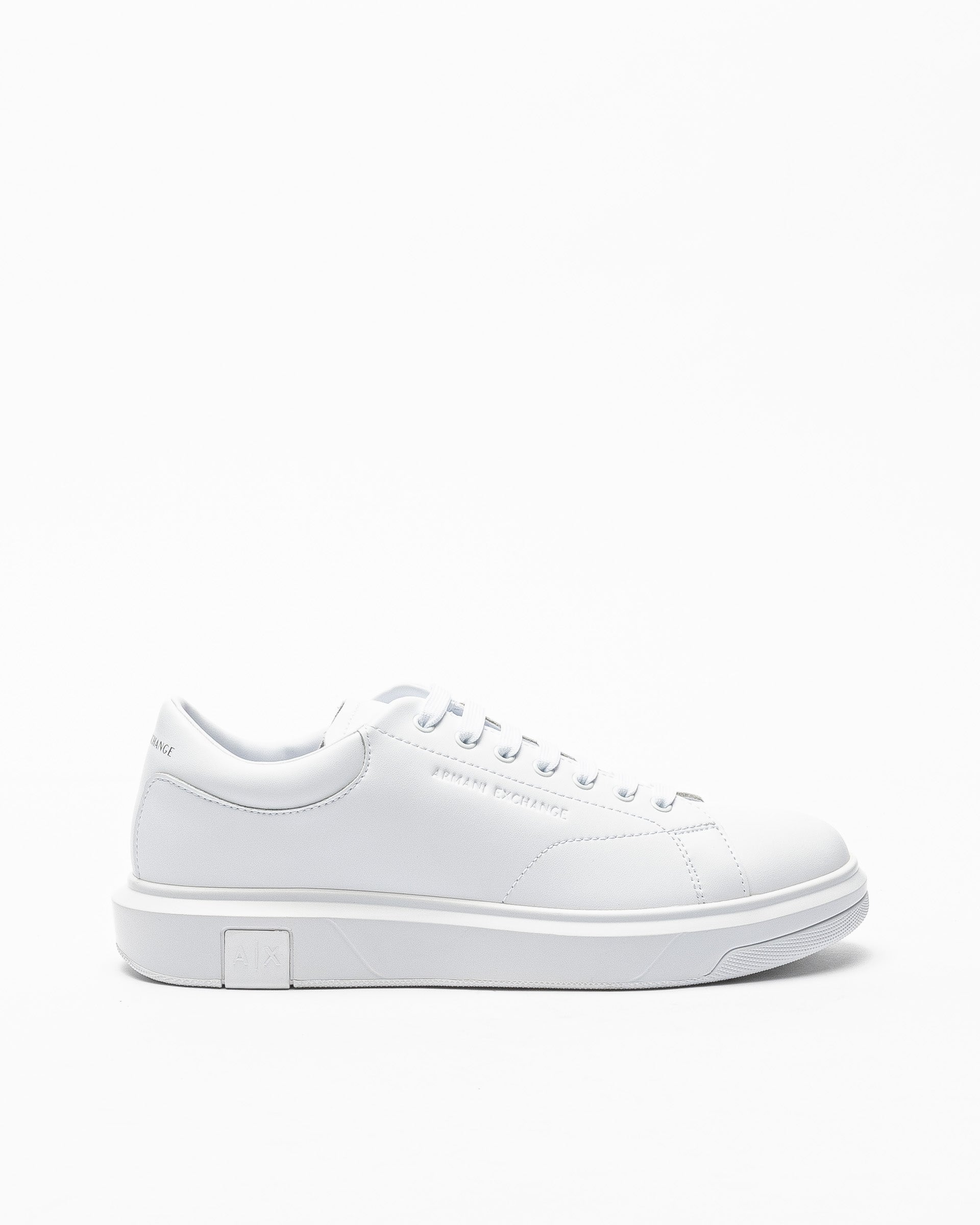 Man leather sneaker, open white