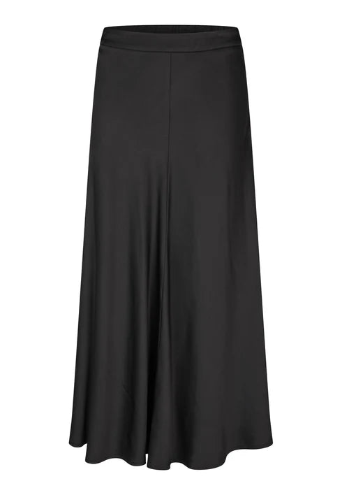 KELA SATIN SKIRT, BLACK