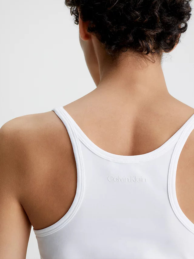 Smooth cotton stretch cami top, bright white