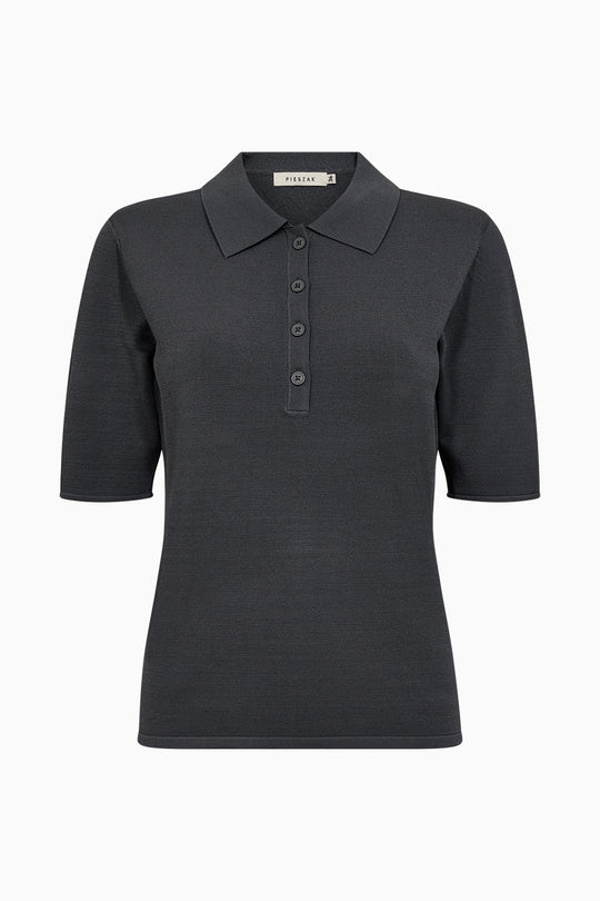 Vigga SS Polo Knit, Granite Grey