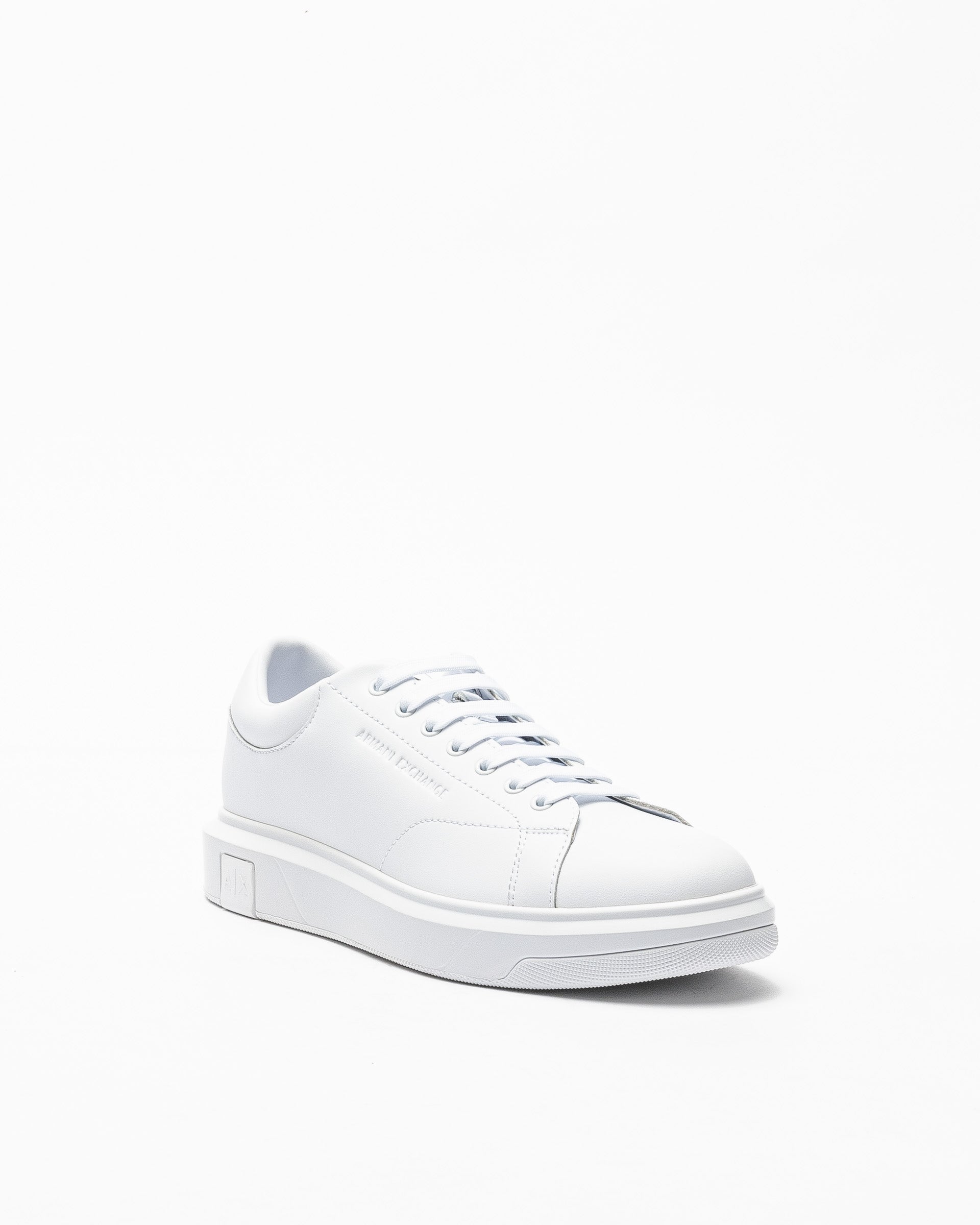 Man leather sneaker, open white