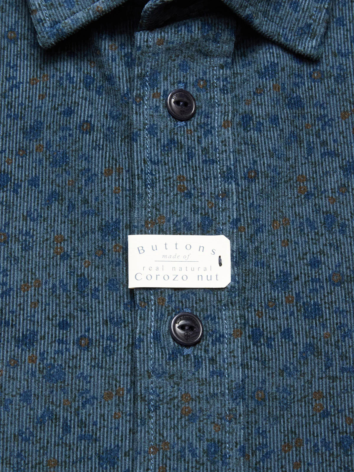 ENRICO CORD SHIRT, BLUE PATTERN