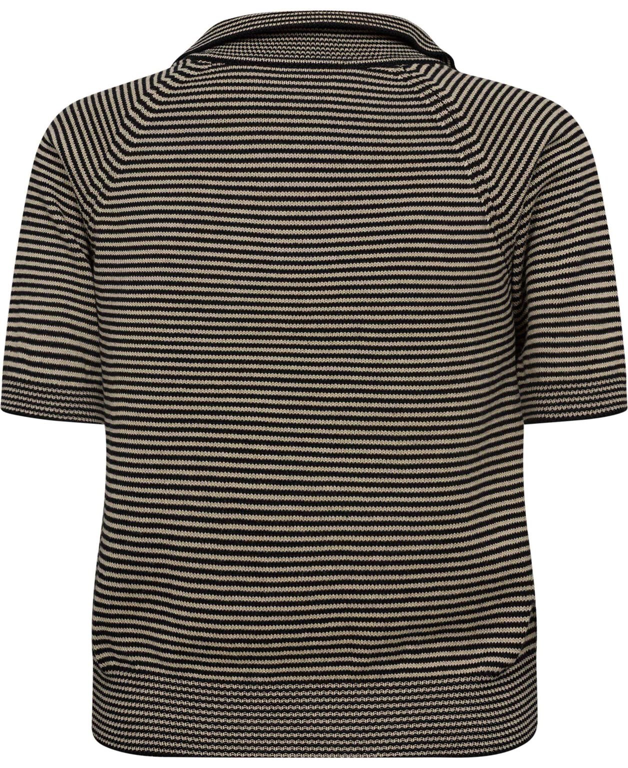 JUNIOR KNIT POLO, BEIGE STRIPED