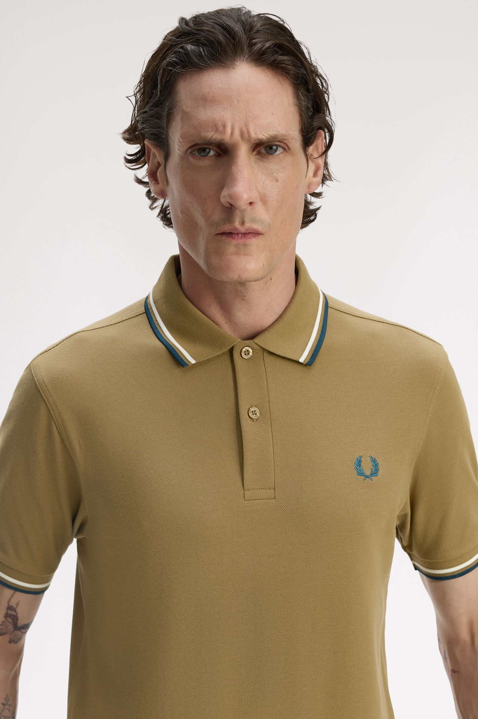 TWIN TIPPED POLO, SHADED STONE