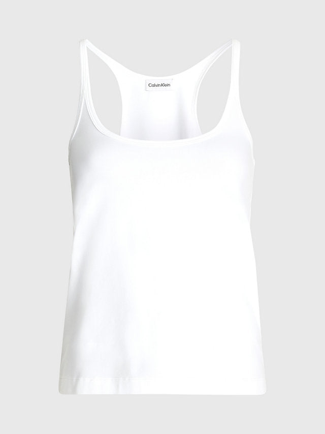 Smooth cotton stretch cami top, bright white