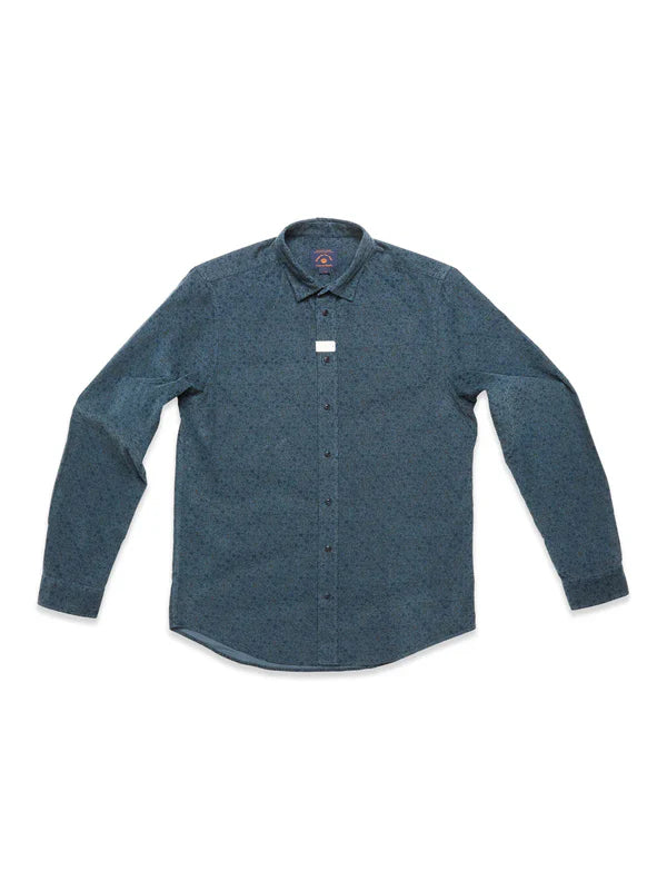 ENRICO CORD SHIRT, BLUE PATTERN