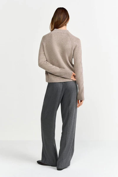 CASHMERE BLEND SWEATER, CAFFEE LATTE