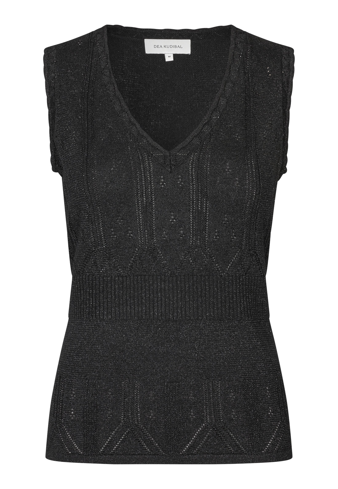 FIRA KNITTED TOP, GLITTER BLACK