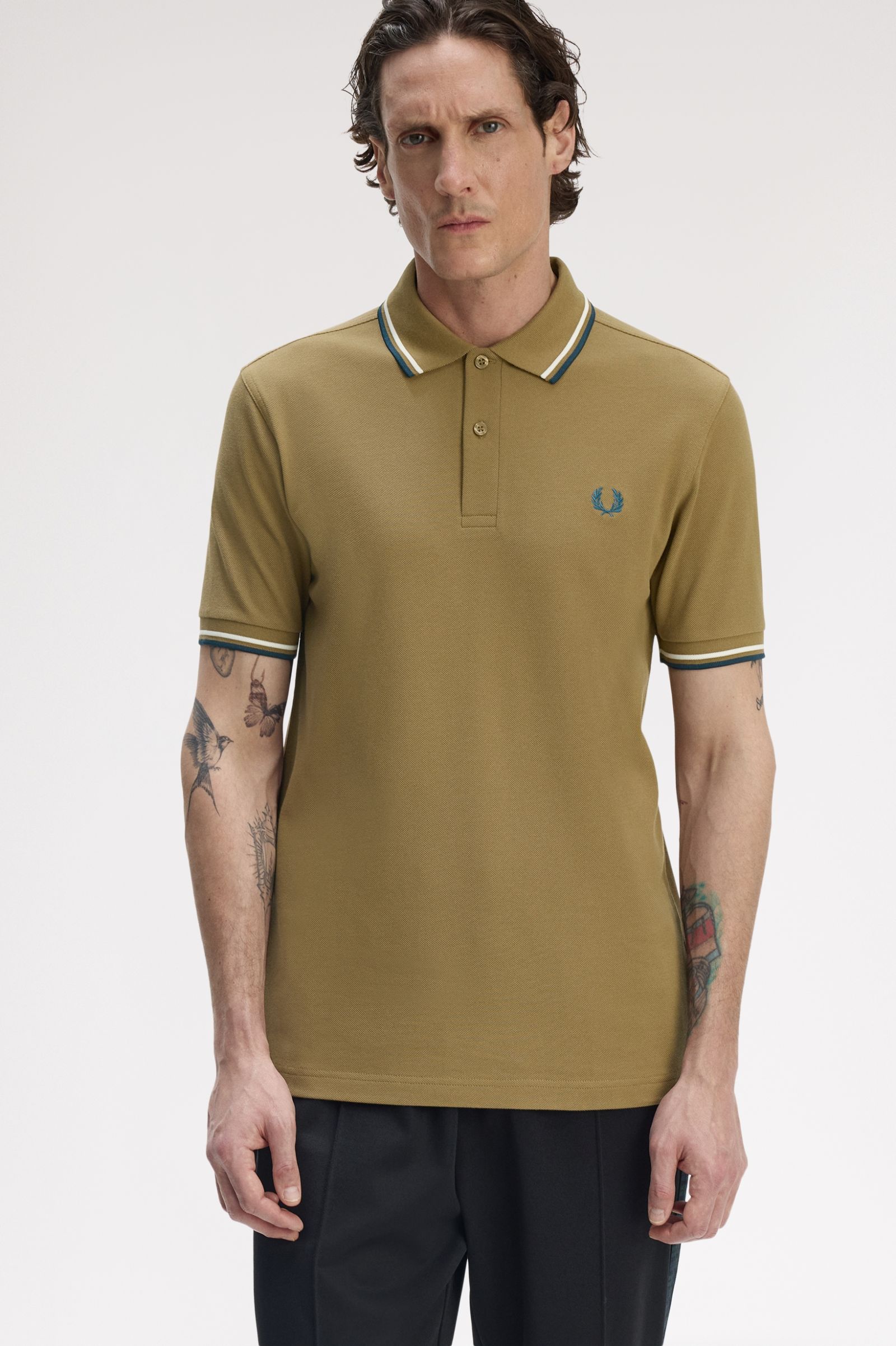 TWIN TIPPED POLO, SHADED STONE