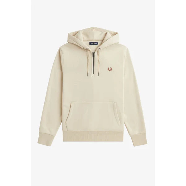 HOODED FLEECE BACK SWEATSHIRT, OATMEAL