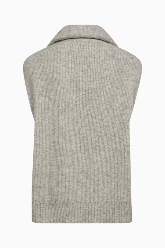 ZALLY ZIP CARDIGAN KNIT, LIGHT GREY MELANGE