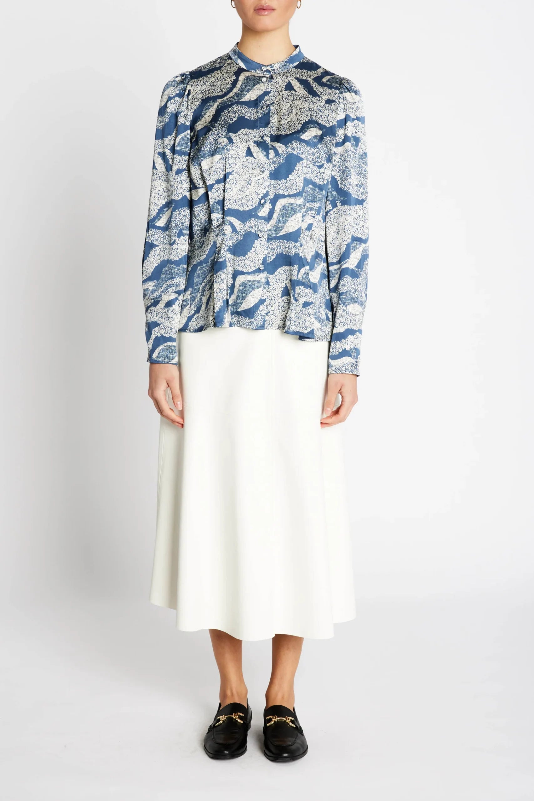 FloretBBZeas Shirt, Blue Lace Print