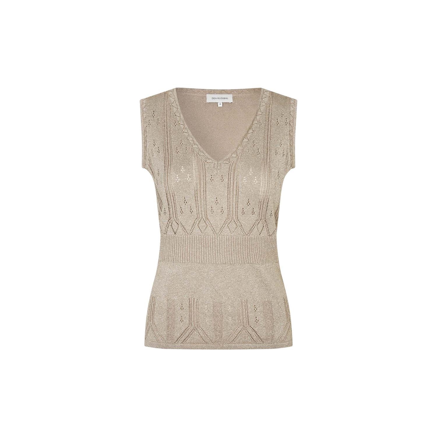 FIRA KNITTED TOP, GLITTER BEIGE