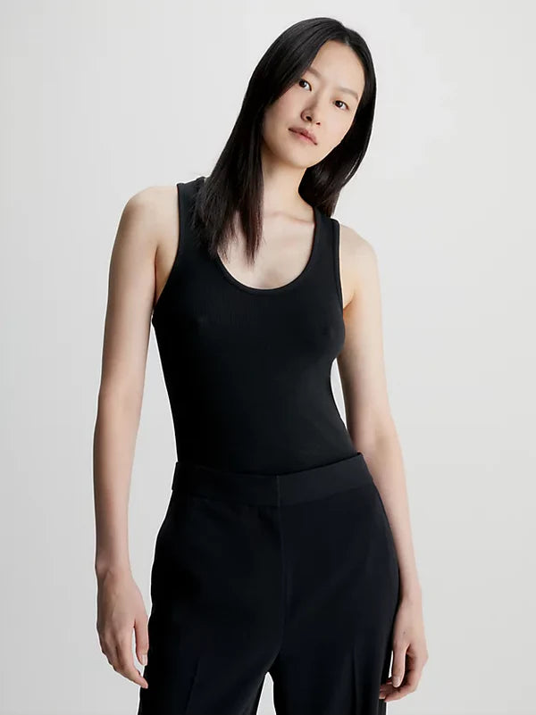 MODAL RIB TANKTOP, BLACK