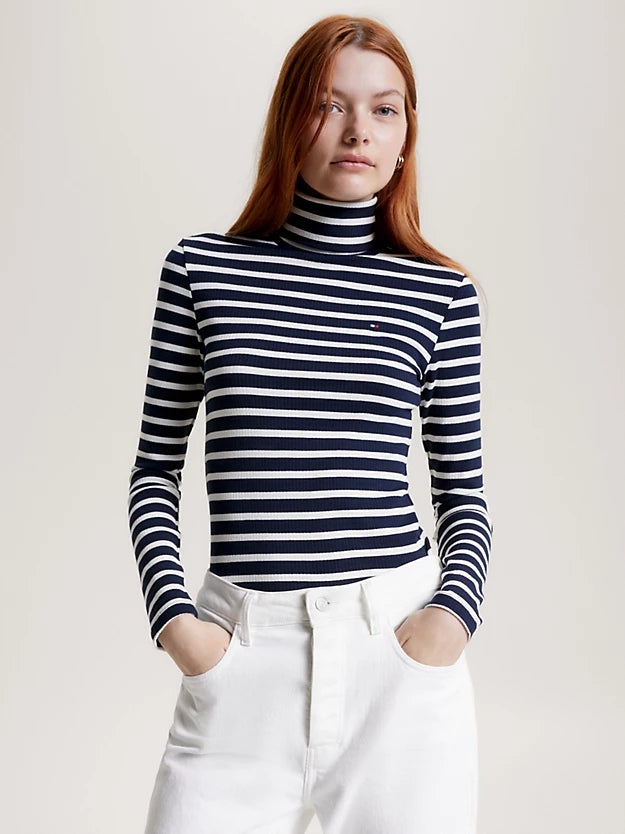 Slim fit Roll Neck, Striped