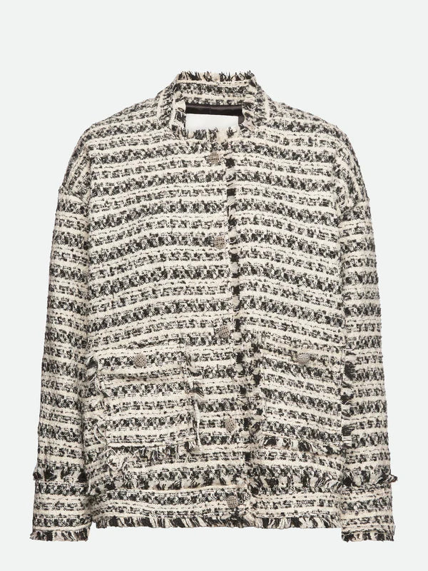 Bouclé Blazer, Ivory Boucle Check