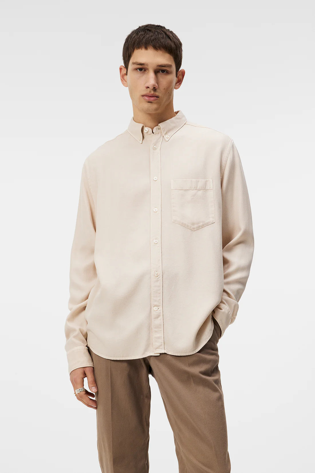 Reg LS Structure Tencel Shirt, Moonbeam