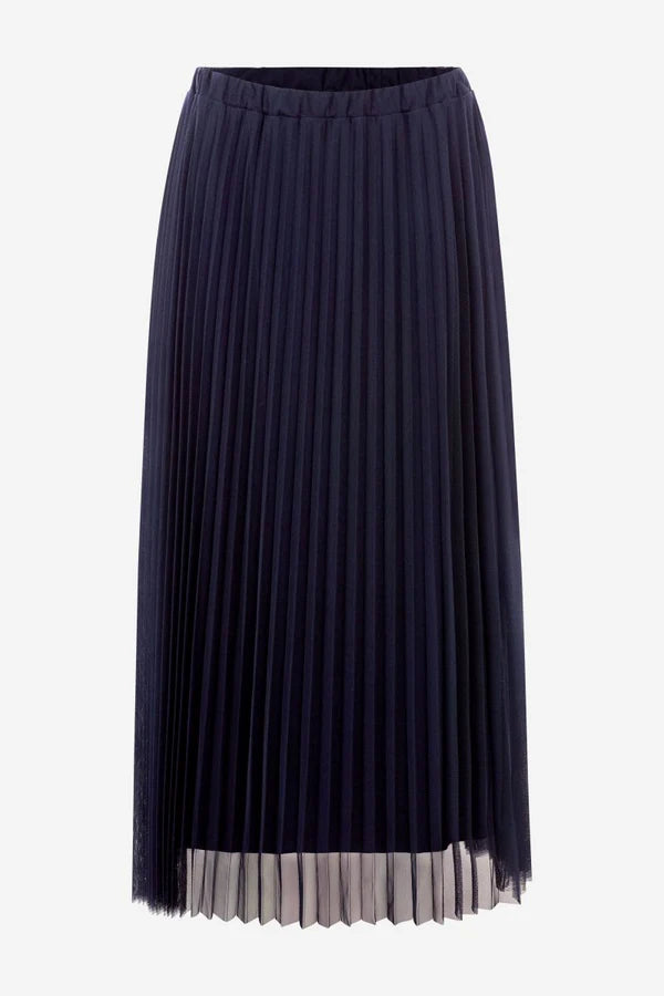 Tulle Plissee Skirt, Midnight Blue