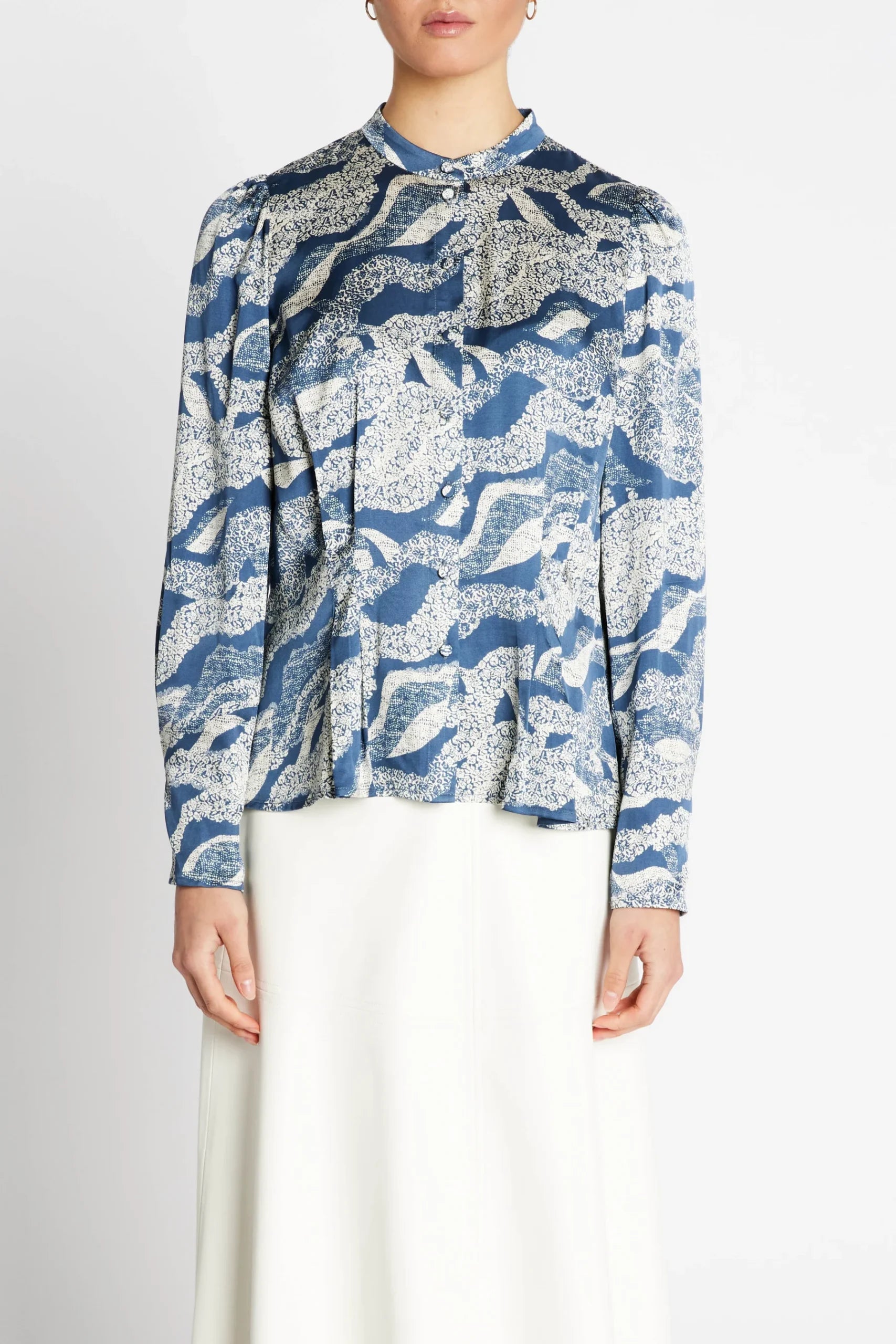 FloretBBZeas Shirt, Blue Lace Print