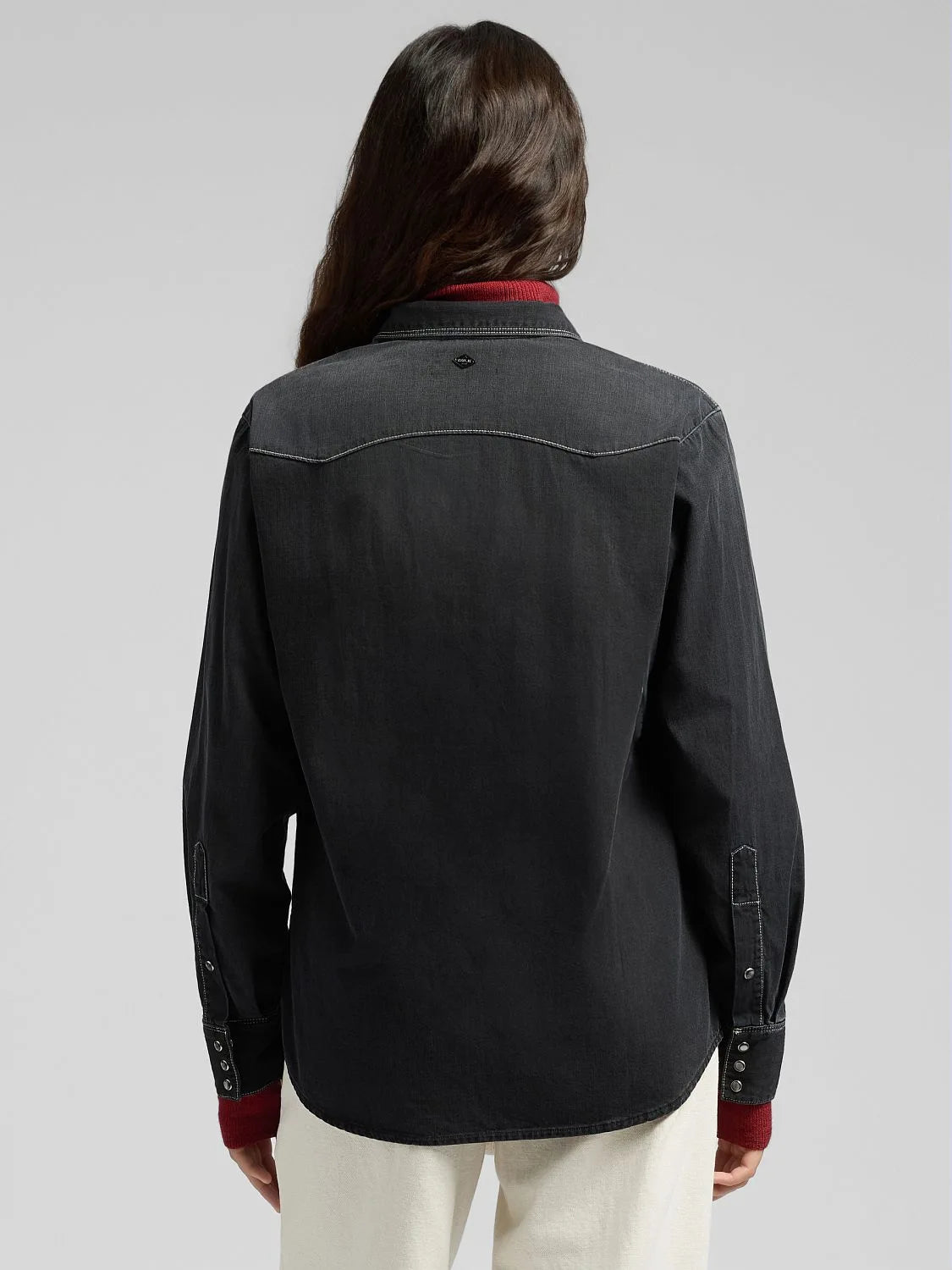 DENIM WESTERN SHIRT, BLACK