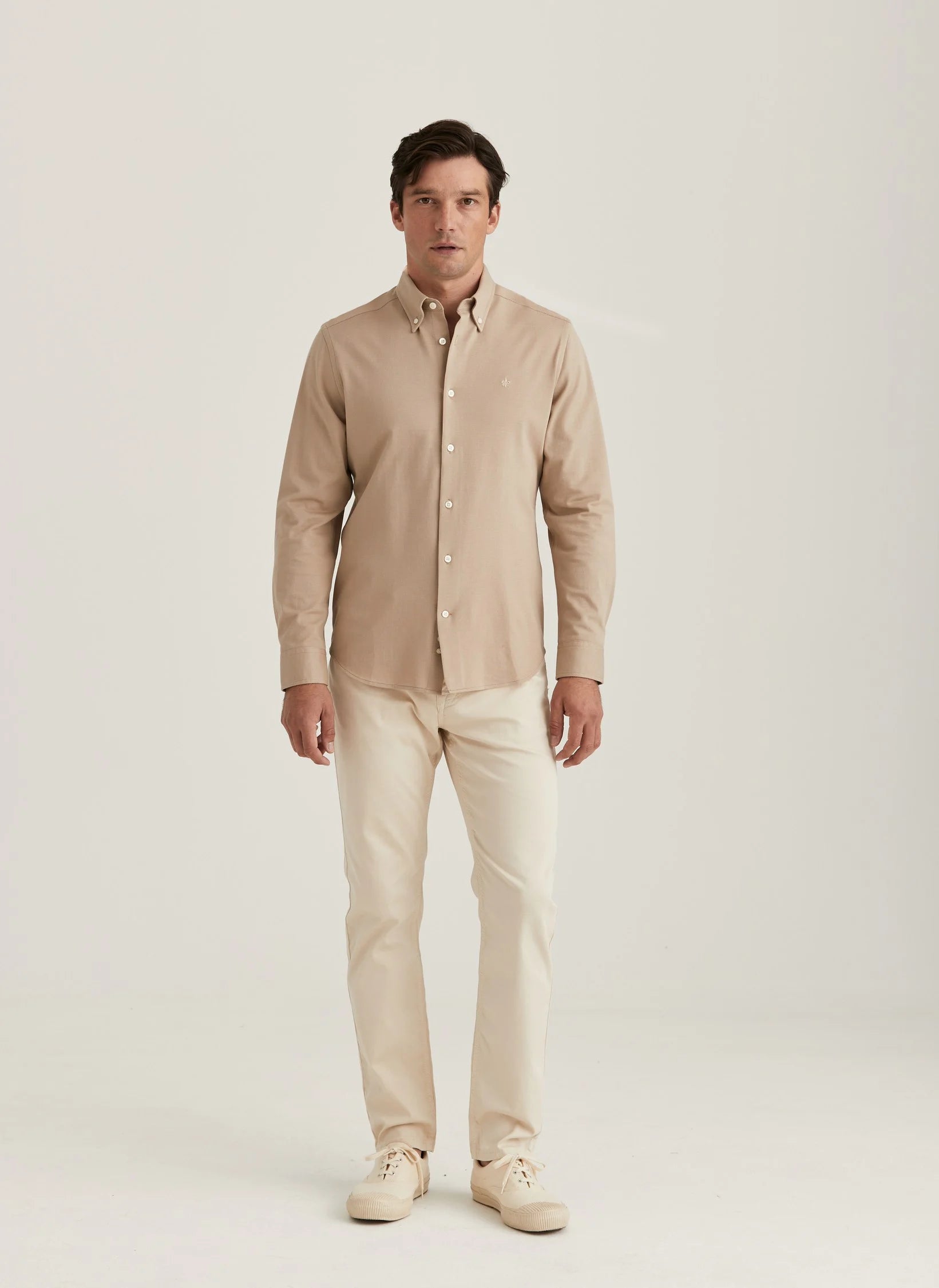 Eddie Pique Shirt, Slim fit, Khaki
