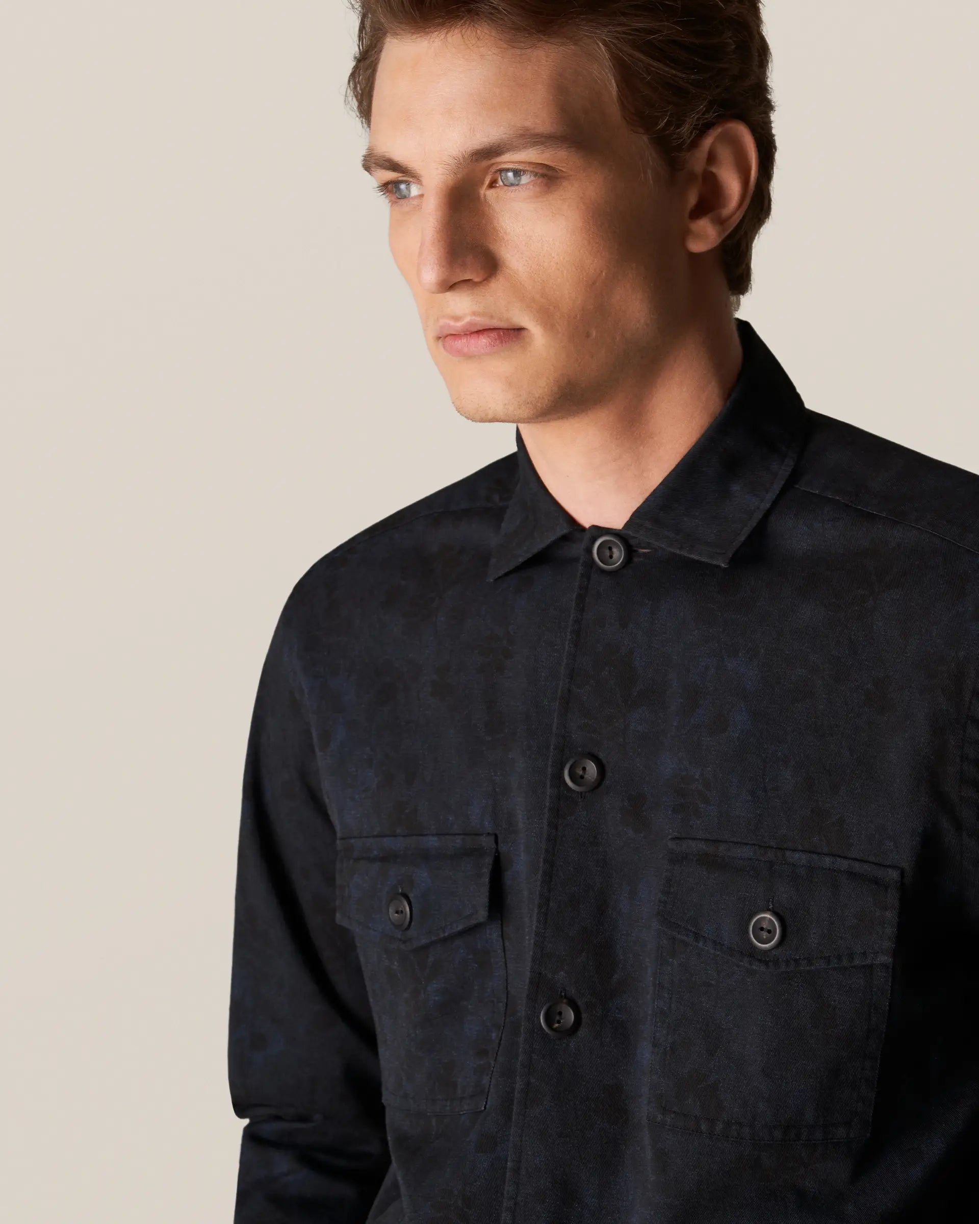 Gabardine Print, dark blue