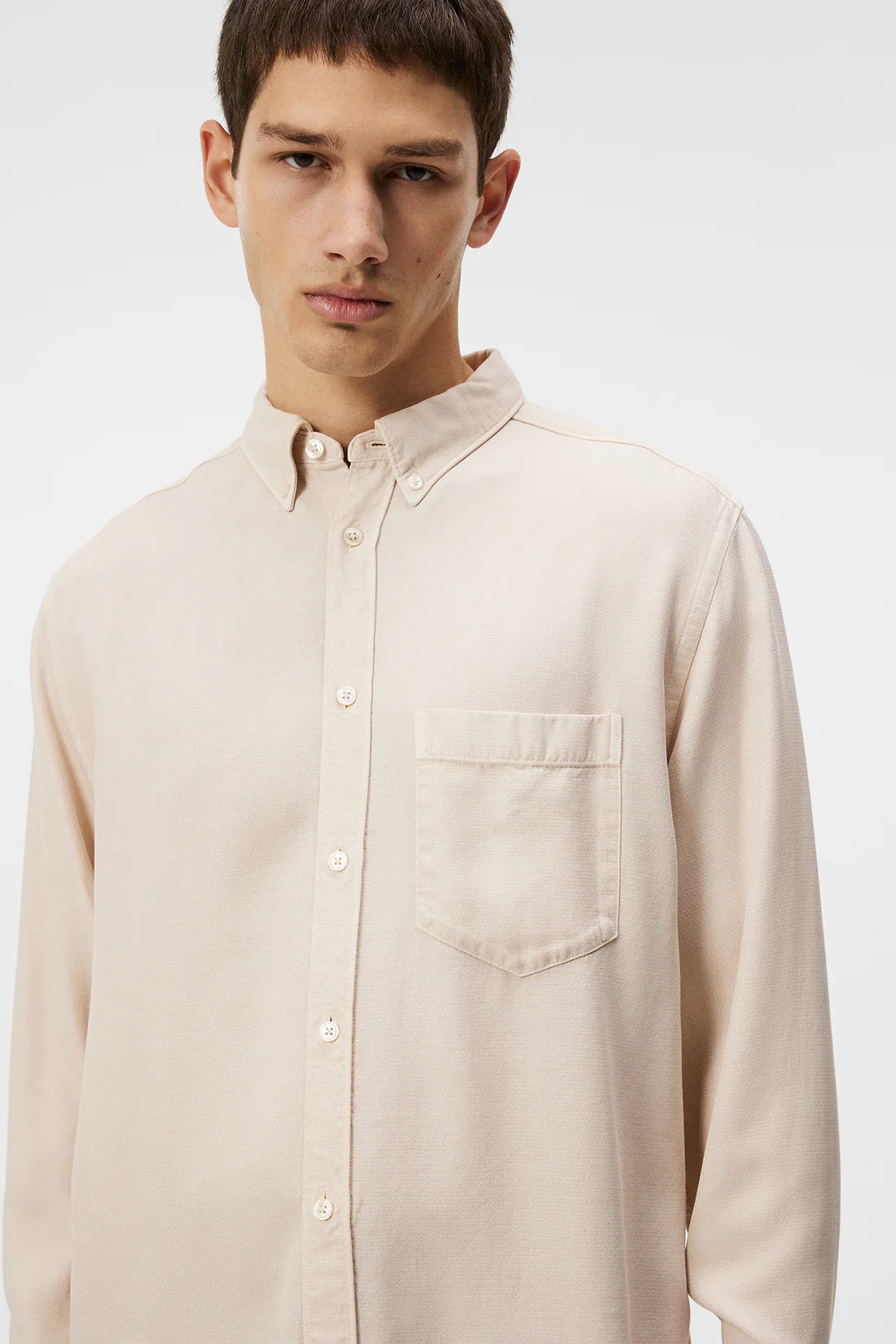 Reg LS Structure Tencel Shirt, Moonbeam