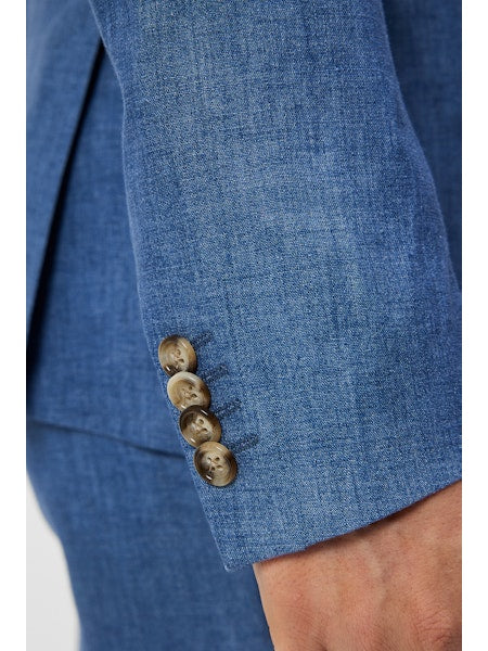 Hopper U Super Linen Blazer, Chambray Blue