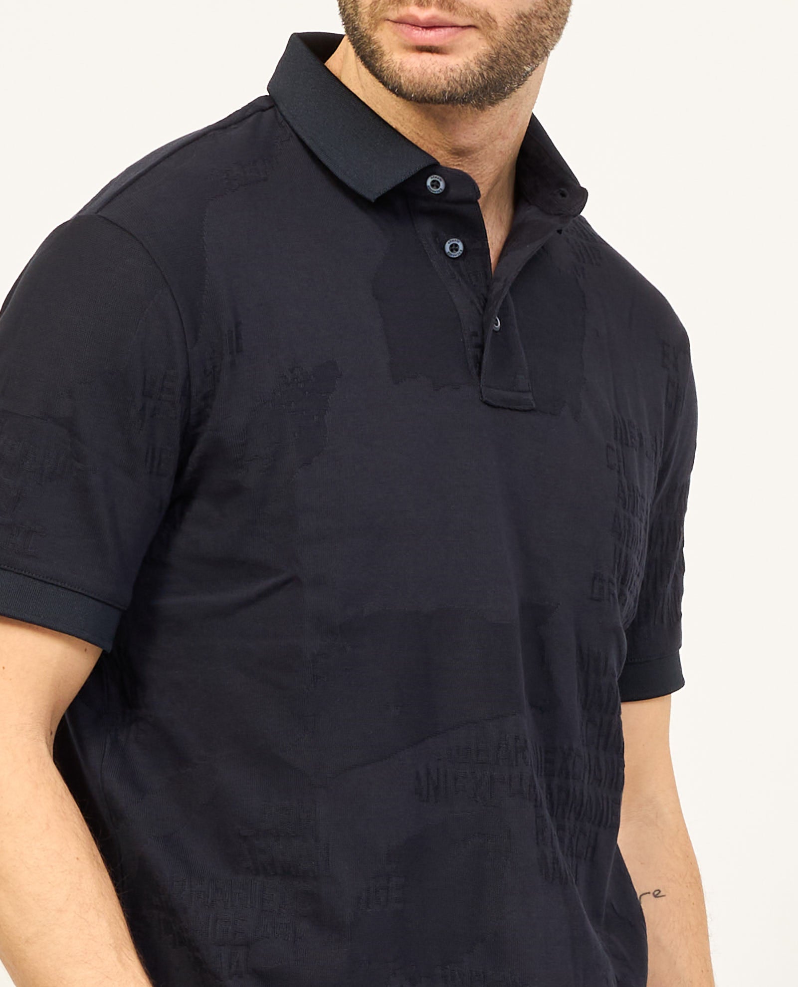 Man Jersey Polo Shirt, Deep Navy AO Camo