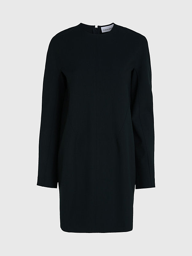 Heavy Viscose LS Shift Dress (black)