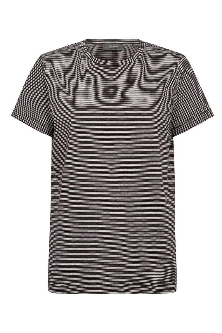 TALIA STRIPE T-SHIRT, FUDGE