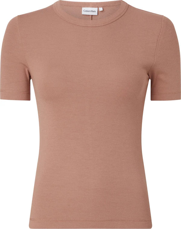 MODAL RIB CREW NECK TEE, SUNDOWN ORANGE