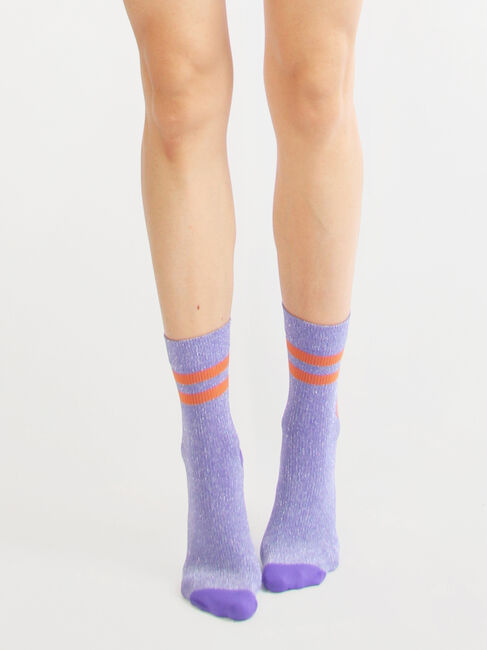 Sporty stripes socks, violet