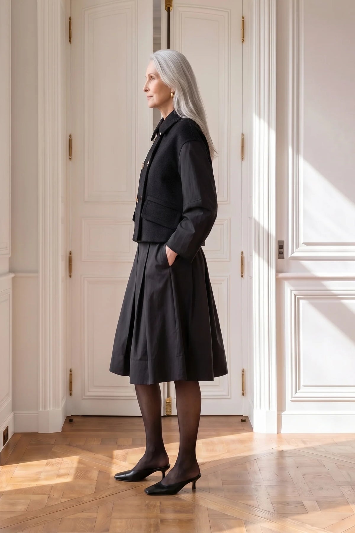 TANIA SHORT JACKET, BLACK